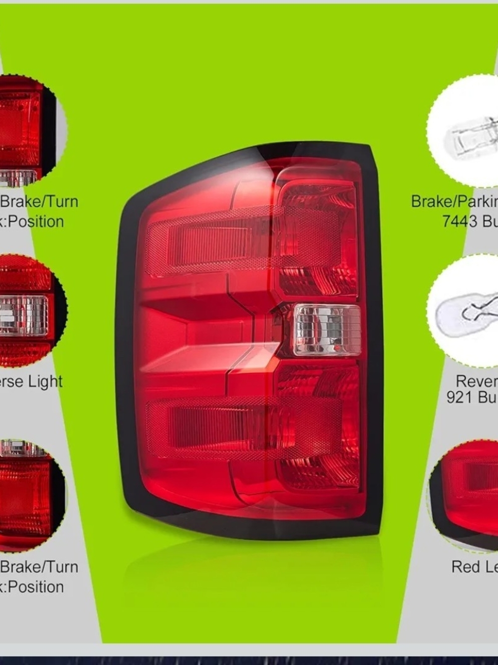 Driver Left Tail Light For Chevy Silverado 1500 2500HD‎ 3500HD 2014-2019